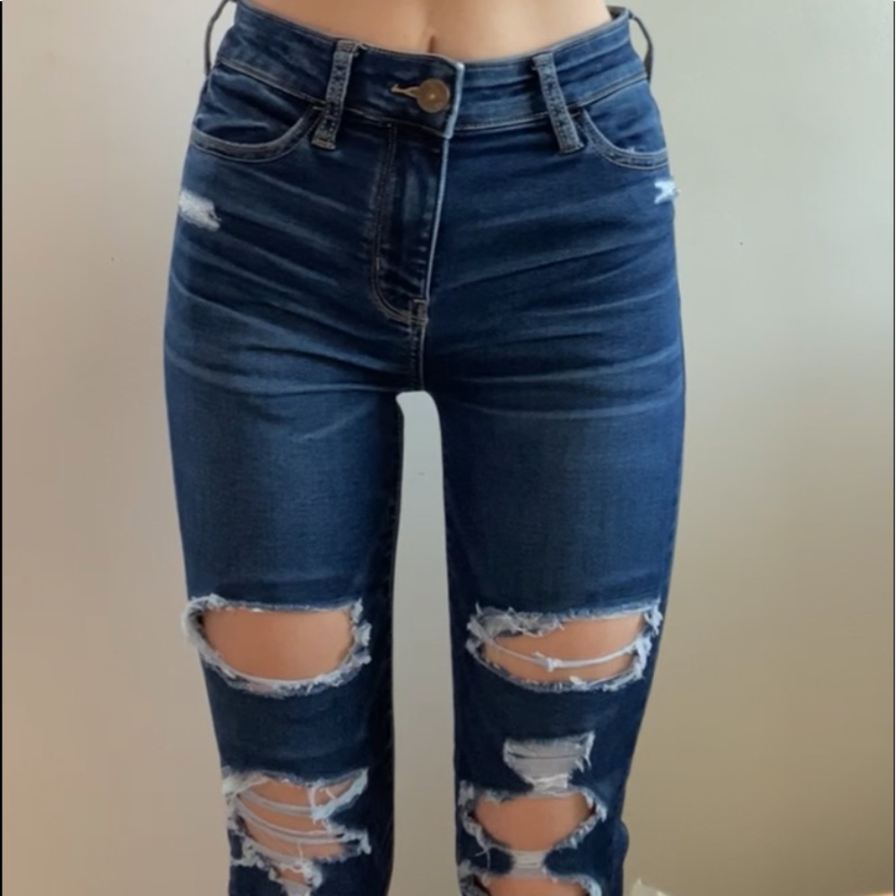 dark wash ripped jeans
